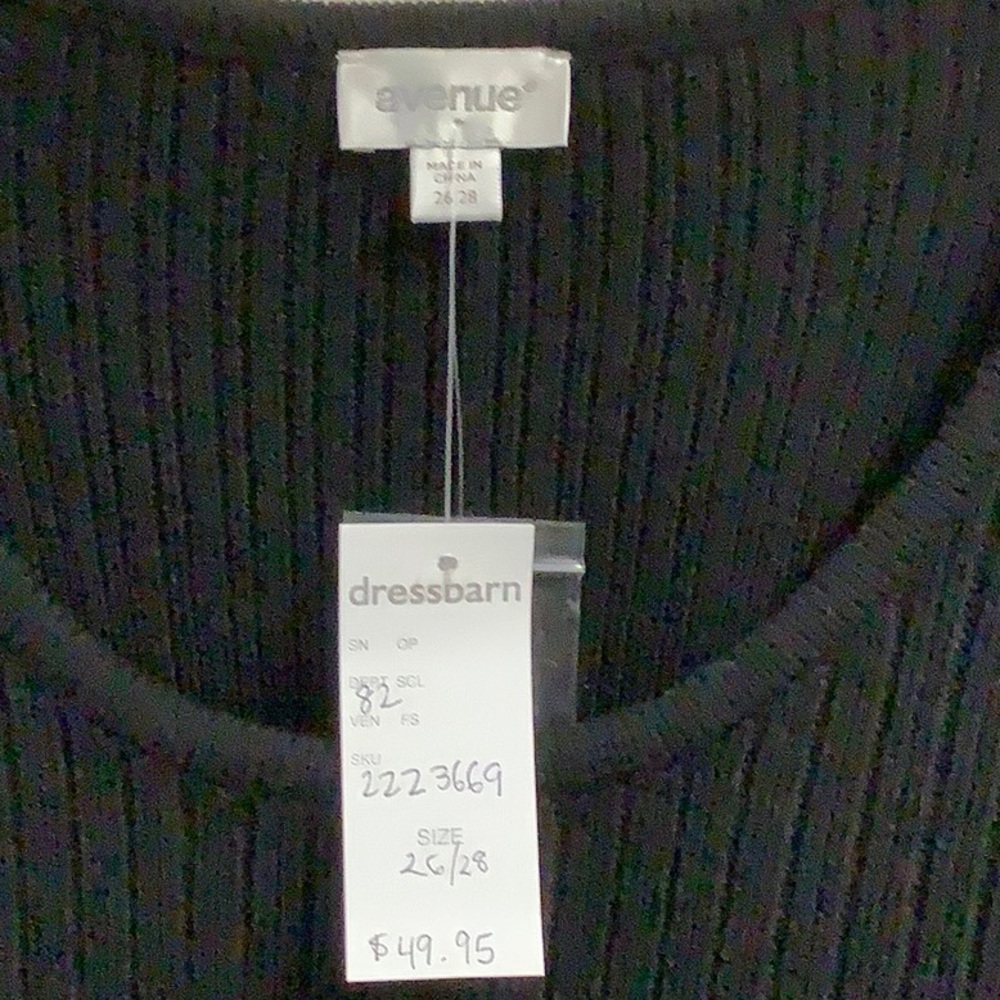 Donate Do ateAvenue Black Sz26-28 long sweater - Picture 5 of 8